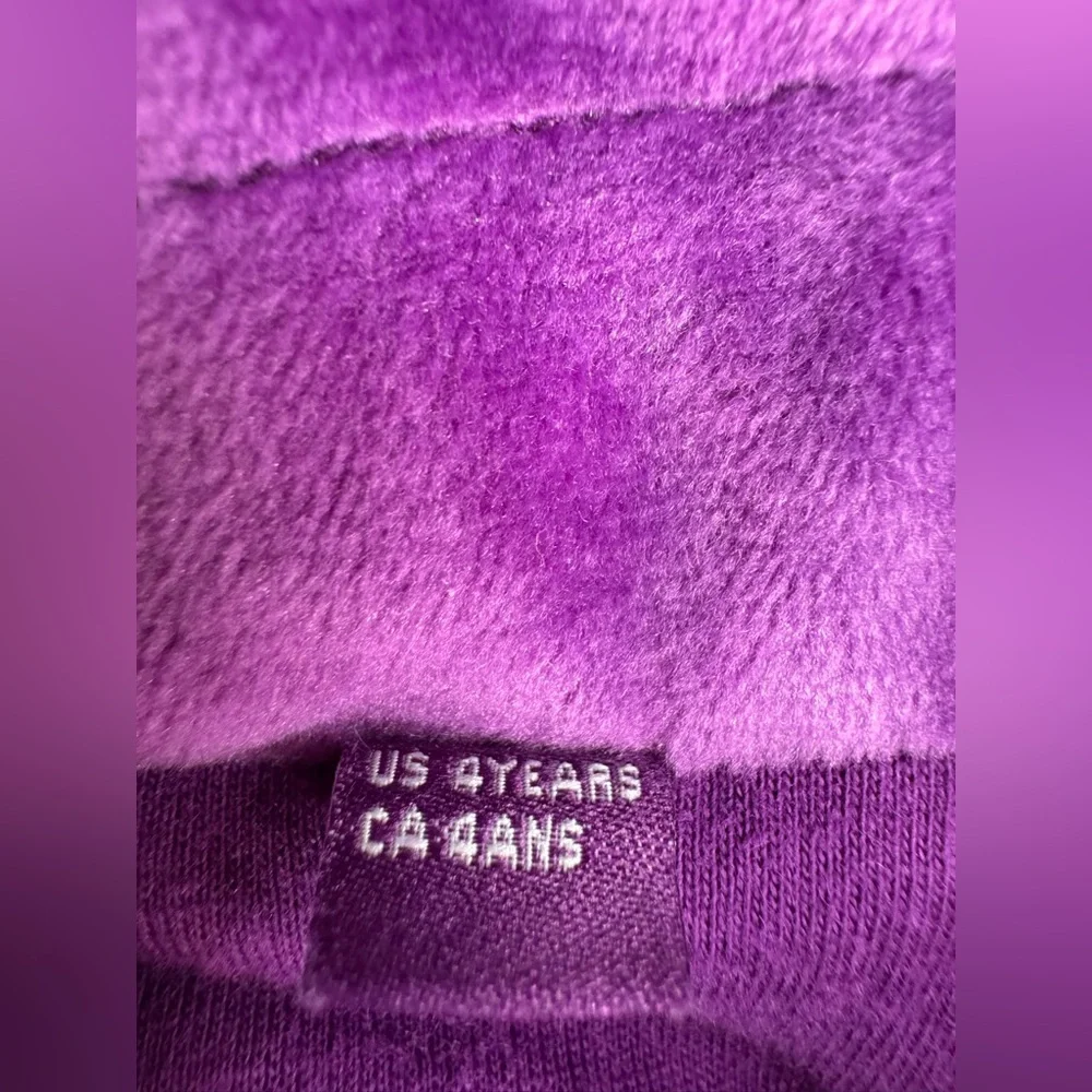 Disney Frozen 2 Anna Purple Pink Plush toy Zip-Up Hoodie Cubcoats Girls Size 4 - Picture 4 of 7